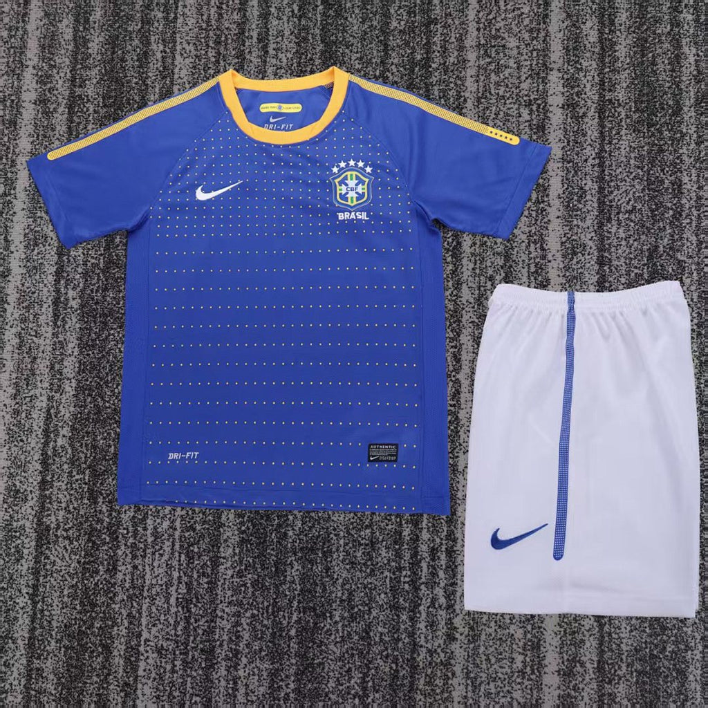 2010 Brazil Away Retro Kids Jersey