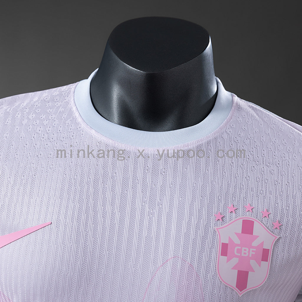 2025 Brazil White Pink Christ Special Jersey
