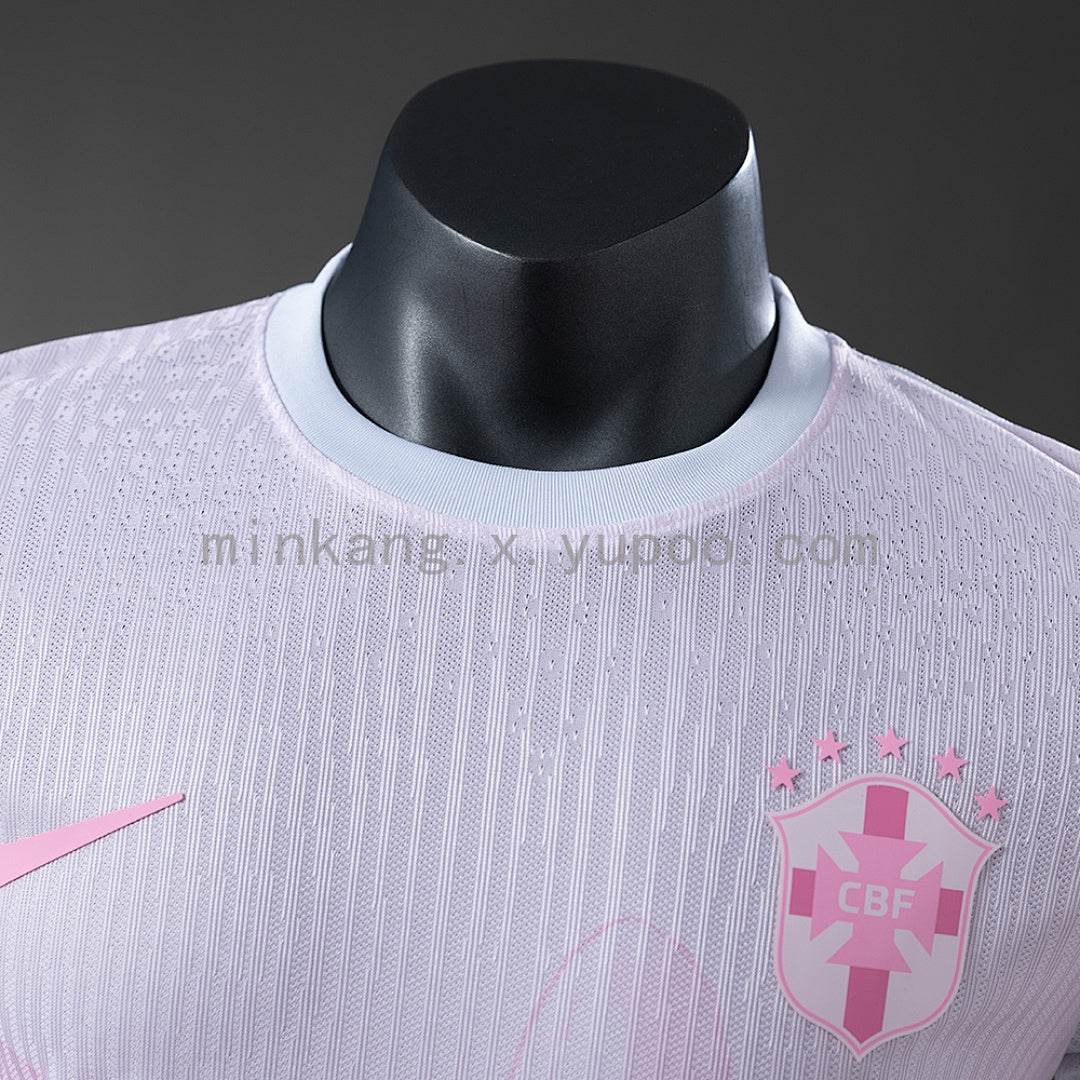 2025 Brazil White Pink Christ Special Jersey