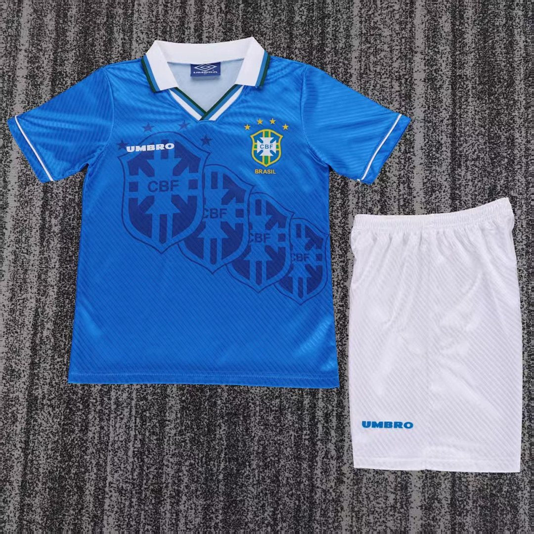 1996 Brazil Away Retro Kids Jersey