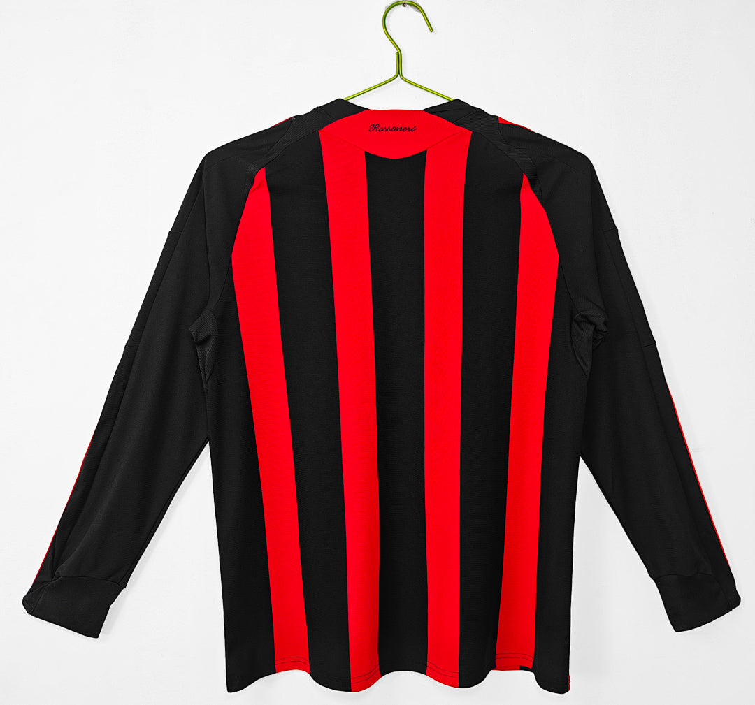 08/09 AC Milan Long Sleeve Home Retro Jersey