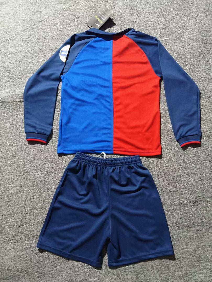 1899/1999 Barcelona Home Centenary Long Sleeve Retro Kids Jersey