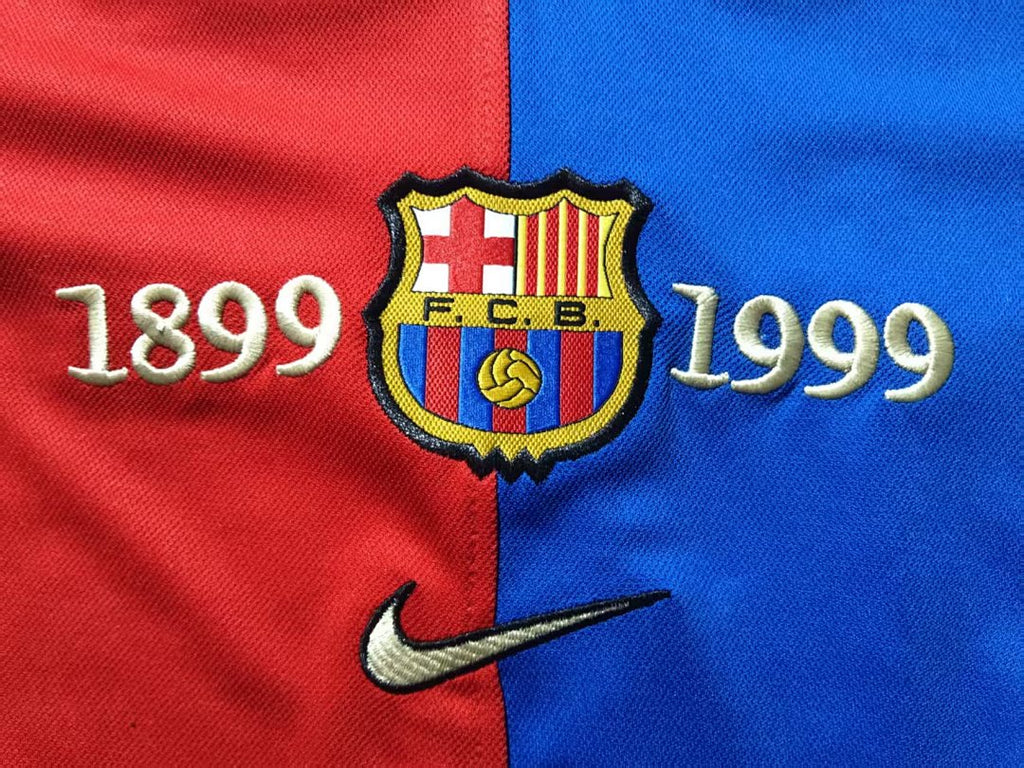 1899/1999 Barcelona Home Centenary Long Sleeve Retro Kids Jersey