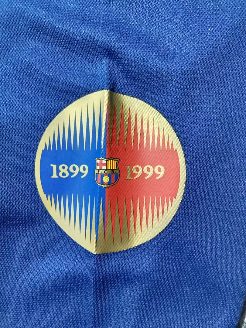 1899/1999 Barcelona Home Centenary Long Sleeve Retro Kids Jersey