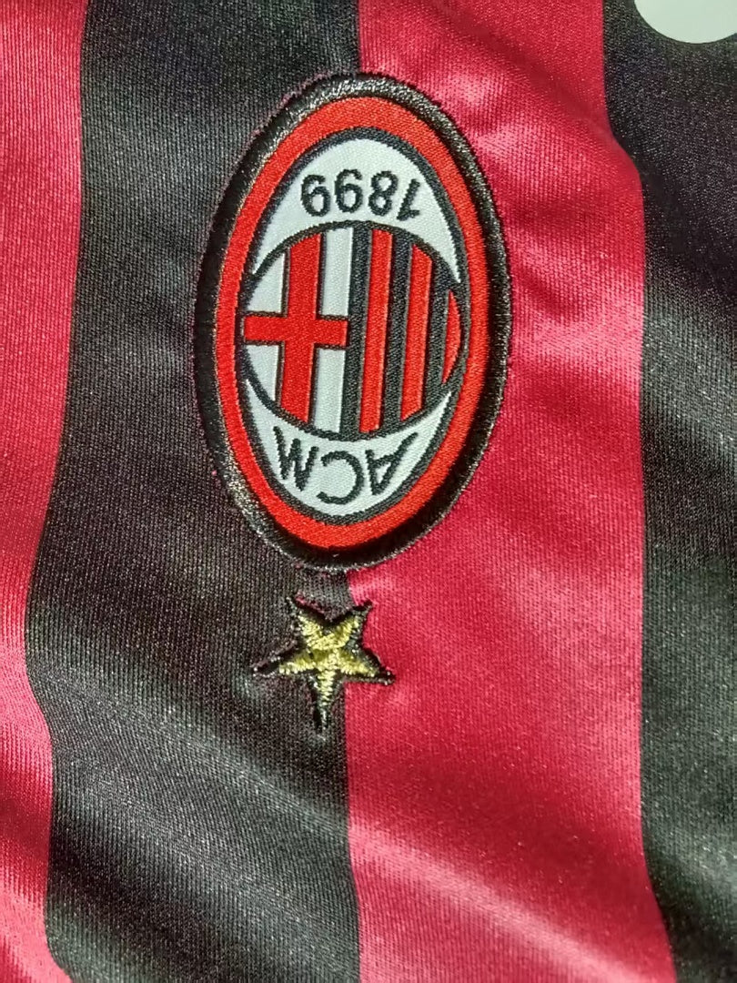 09/10 AC Milan Home Long Sleeve Retro Kids Jersey