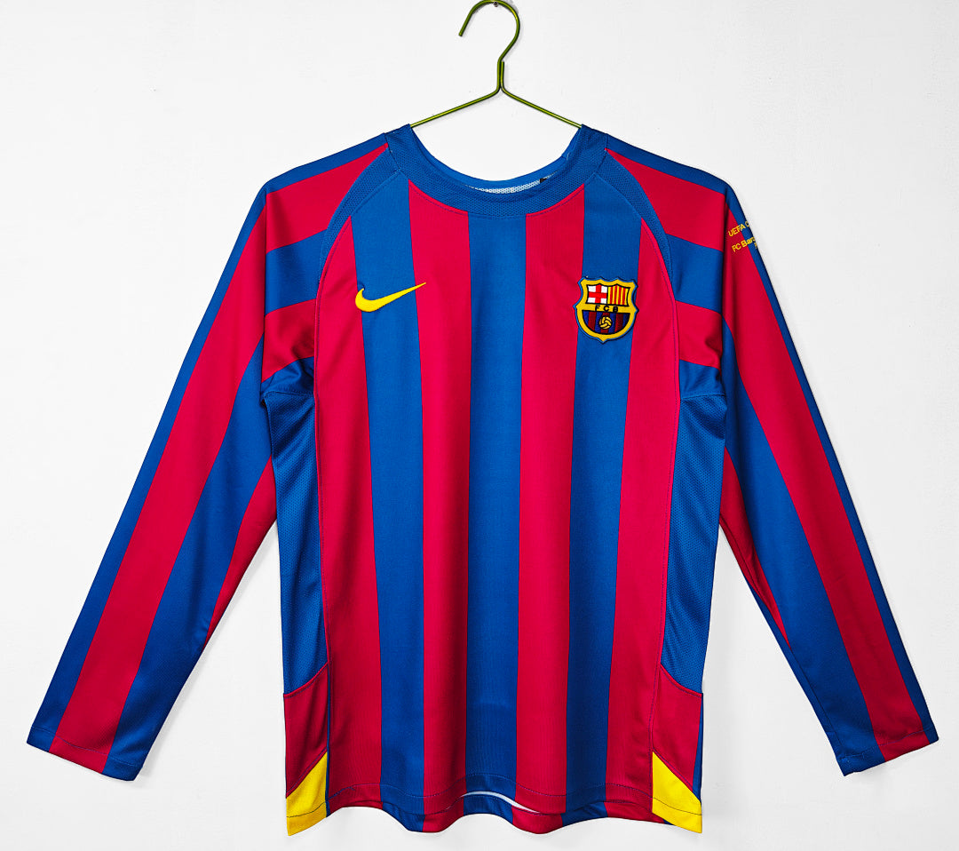 05/06 Barcelona Long Sleeve Home UCL Retro Jersey