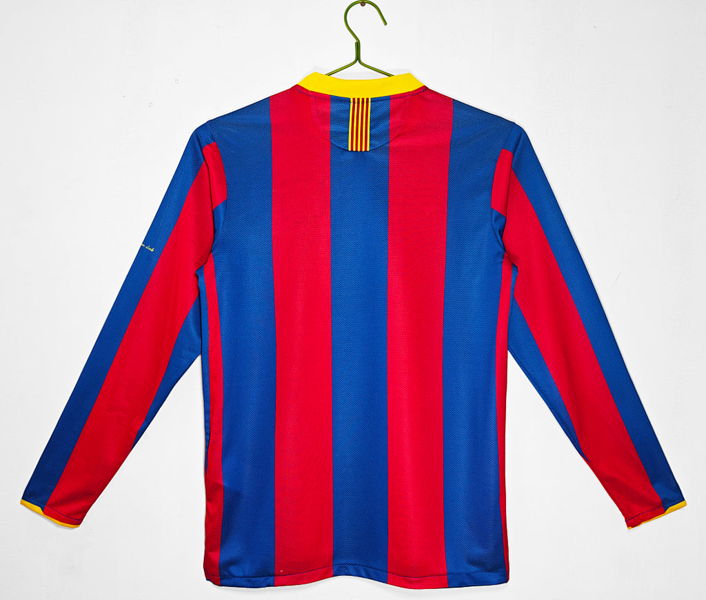 10/11 Barcelona Long Sleeve Home Retro Jersey