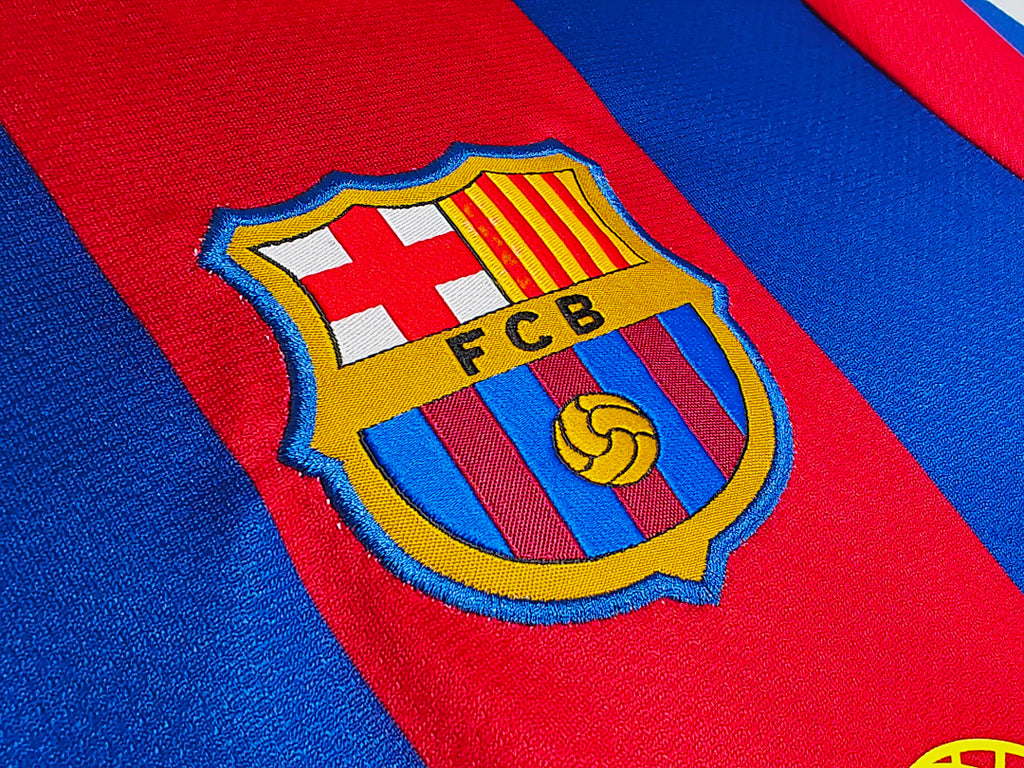 10/11 Barcelona Long Sleeve Home Retro Jersey