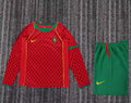 2004 Portugal Home Long Sleeve Retro Kids Jersey