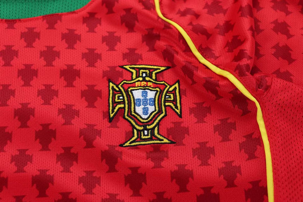 2004 Portugal Home Long Sleeve Retro Kids Jersey