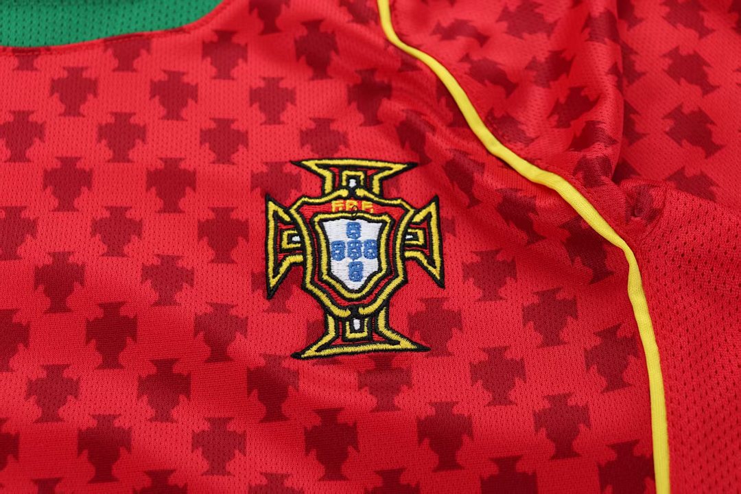 2004 Portugal Home Long Sleeve Retro Kids Jersey