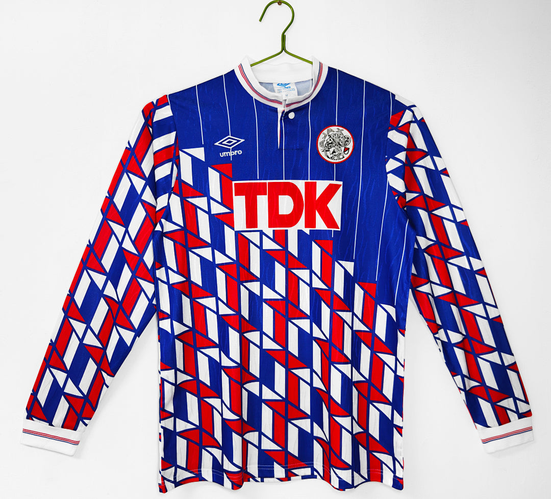 89/90 Ajax Long Sleeve Away Retro Jersey