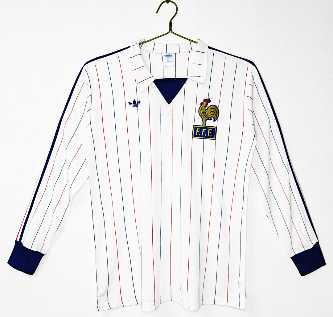 80/82 France Long Sleeve Away Retro Jersey
