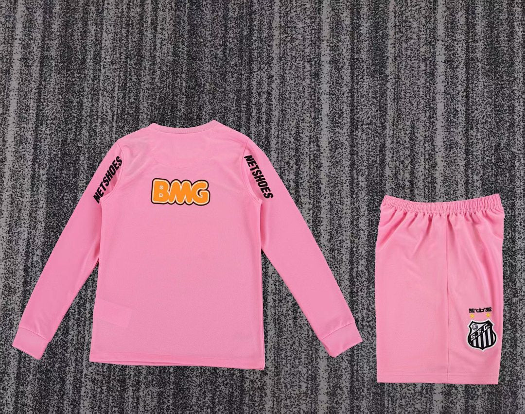 2013 Santos Pink Special Long Sleeve Retro Kids Jersey