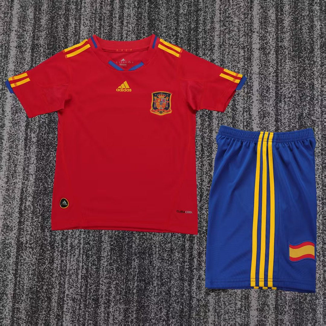 2010 Spain Home Retro Kids Jersey
