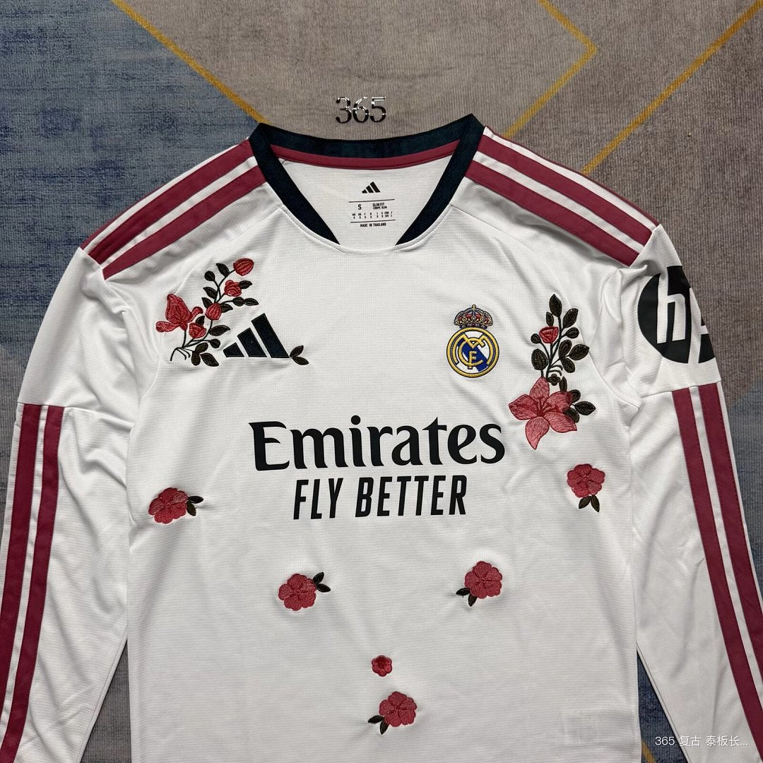 26/27 Real Madrid Embroidered Long Sleeve Jersey