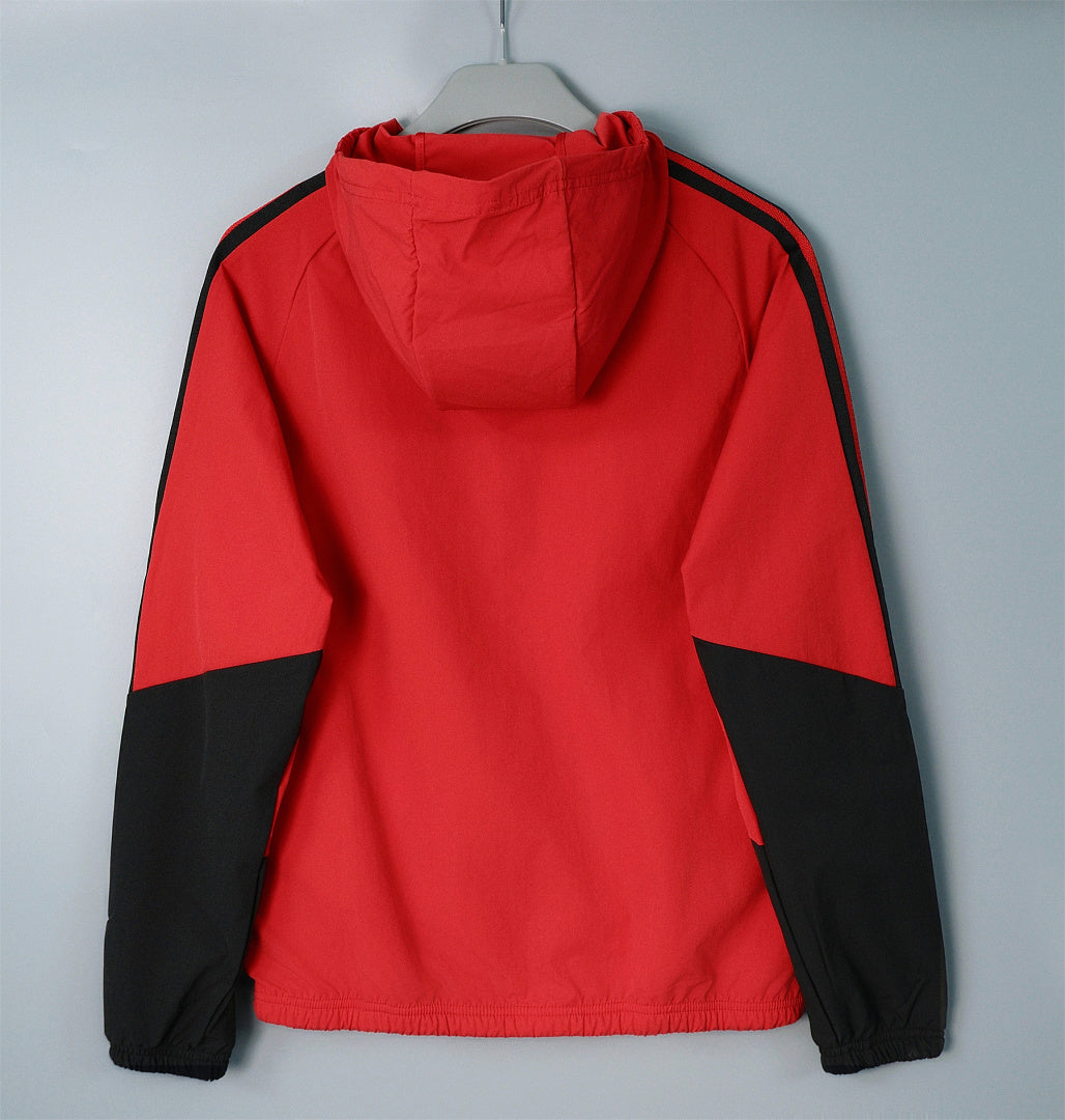 26/27 Manchester United Red & Black Hooded Windbreaker