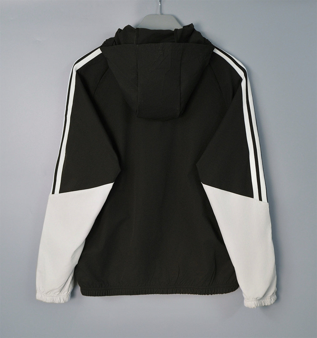 26/27 Real Madrid Black & White Hooded Windbreaker