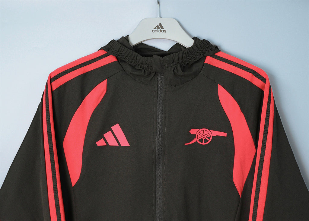 26/27 Arsenal Black & Red Hooded Windbreaker
