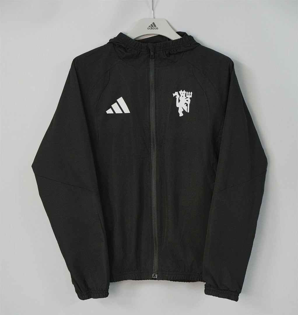 26/27 Manchester United Black Hooded Windbreaker