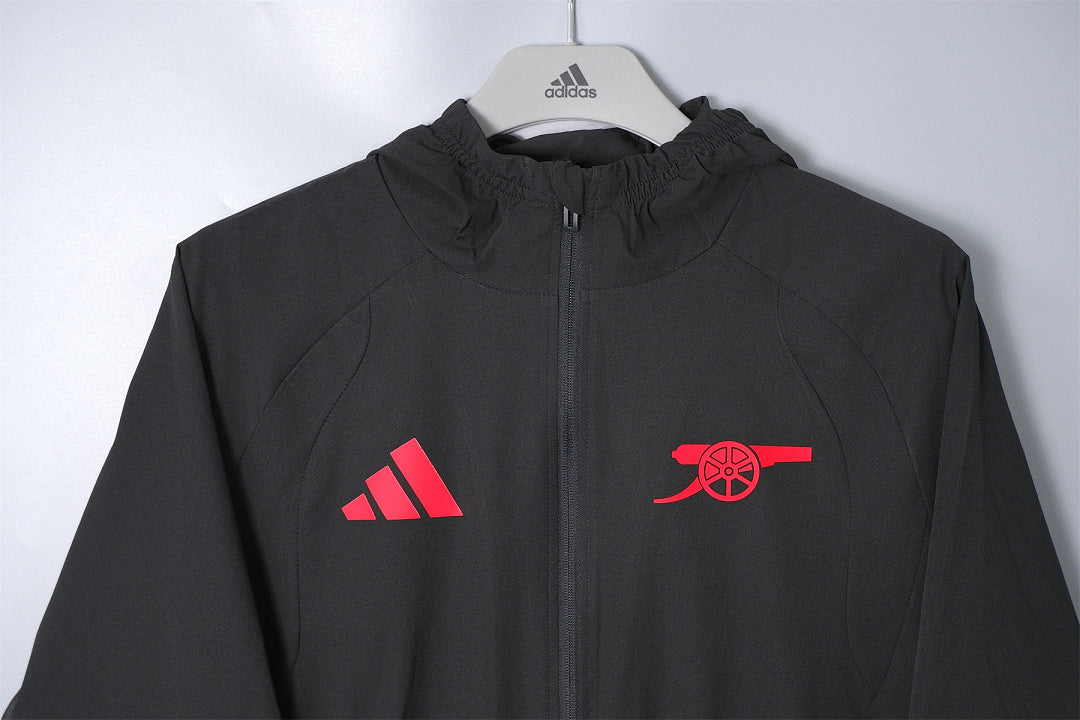 26/27 Arsenal Black Hooded Windbreaker