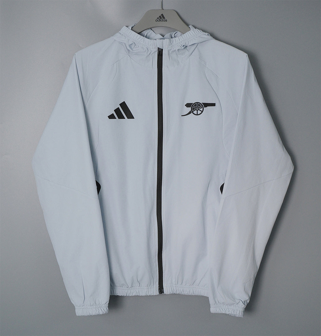 26/27 Arsenal Light Grey Hooded Windbreaker