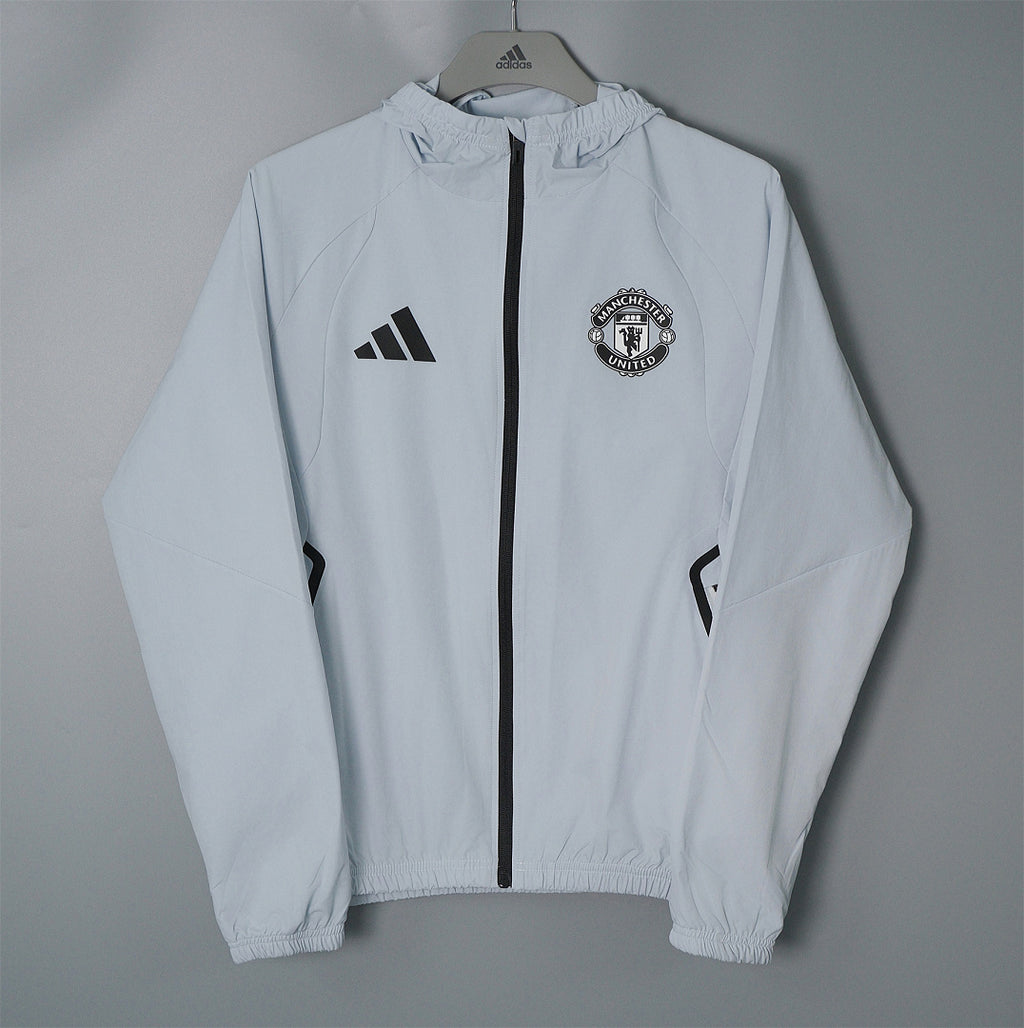 26/27 Manchester United Light Grey Hooded Windbreaker