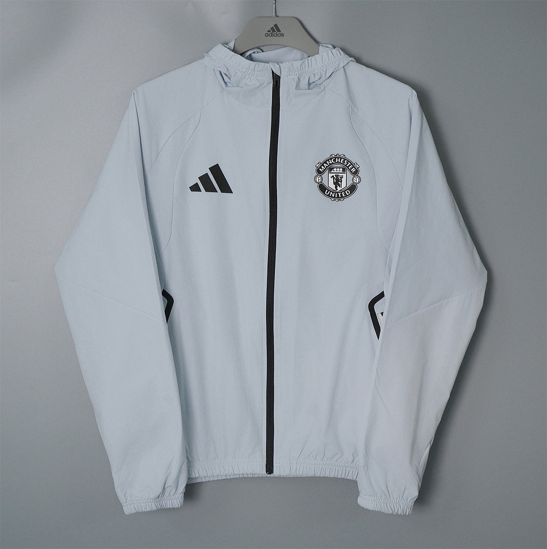 26/27 Manchester United Light Grey Hooded Windbreaker
