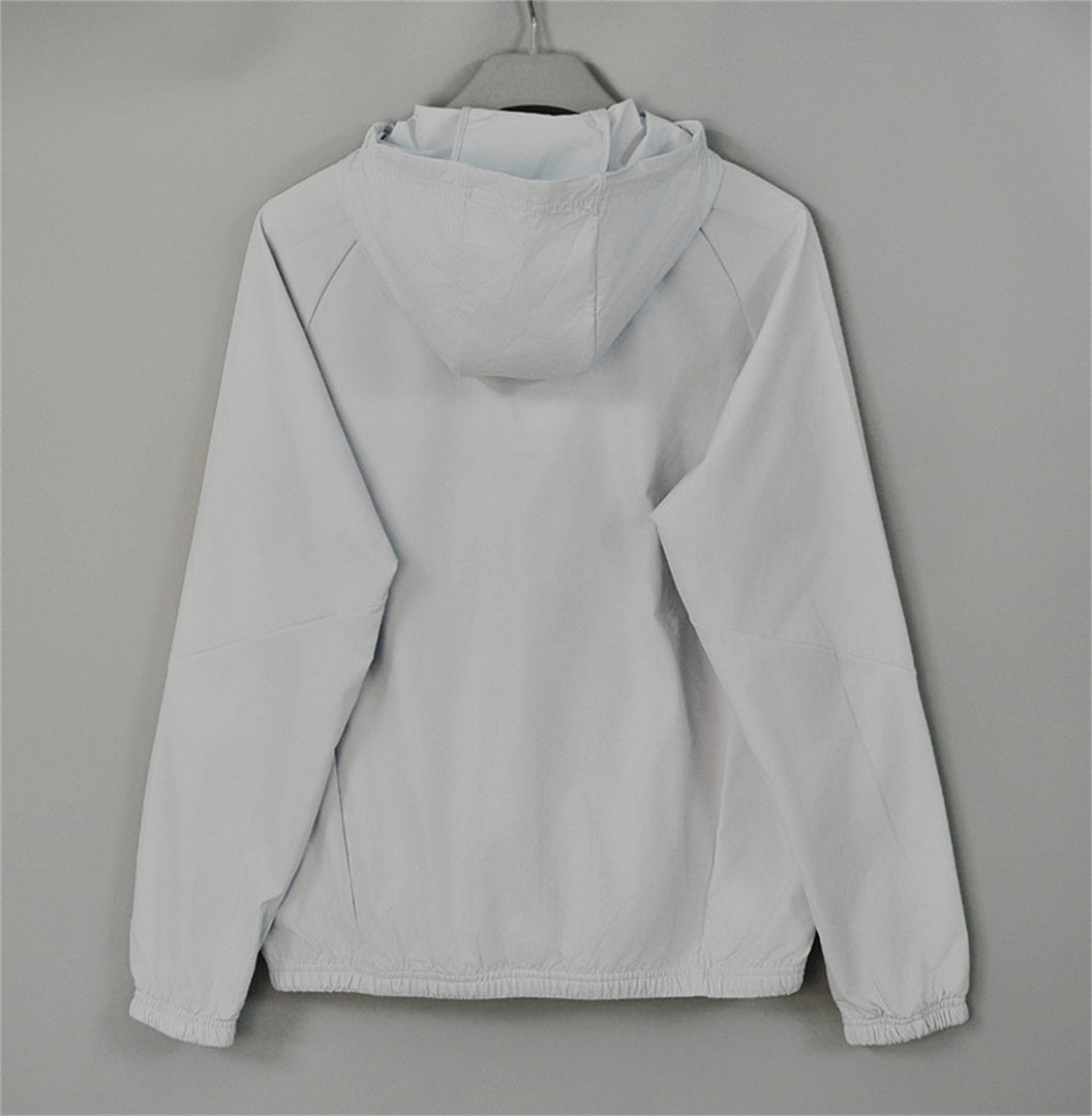 26/27 Real Madrid Light Grey Hooded Windbreaker
