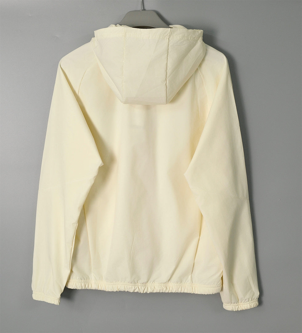 26/27 Real Madrid Cream Hooded Windbreaker