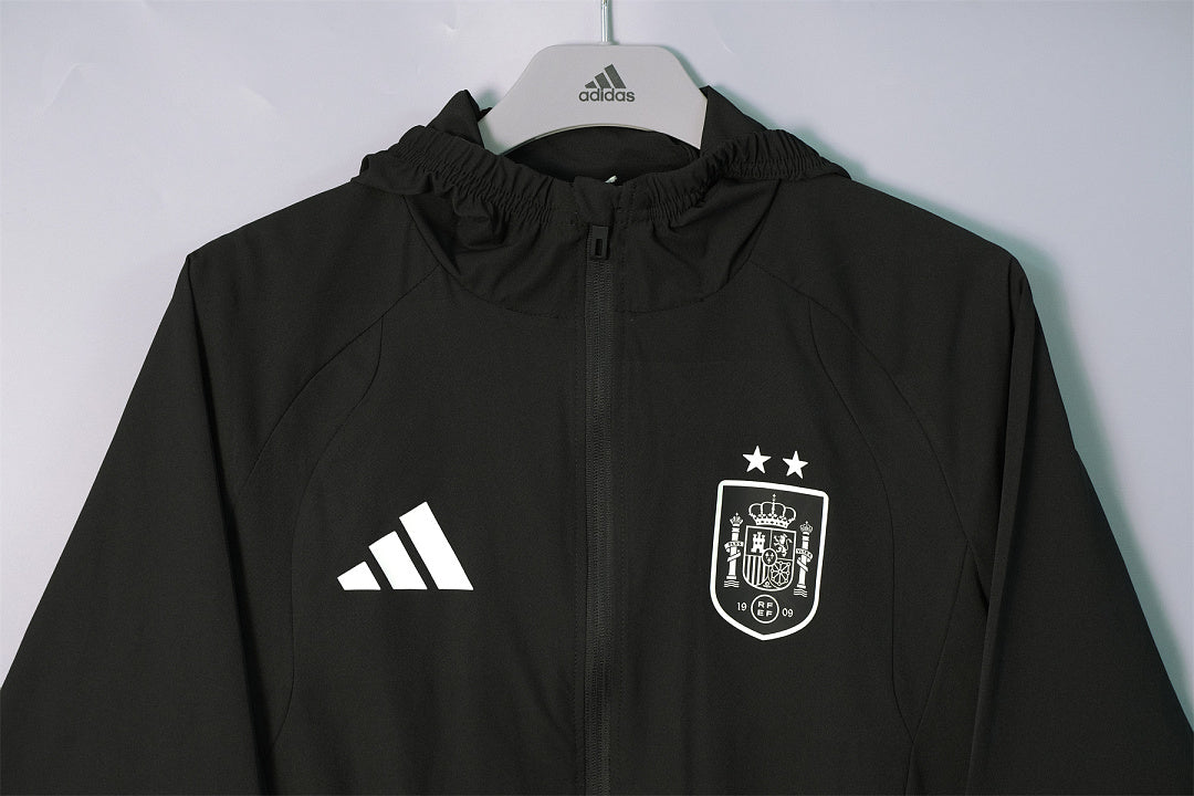 26/27 Spain Black Hooded Windbreaker