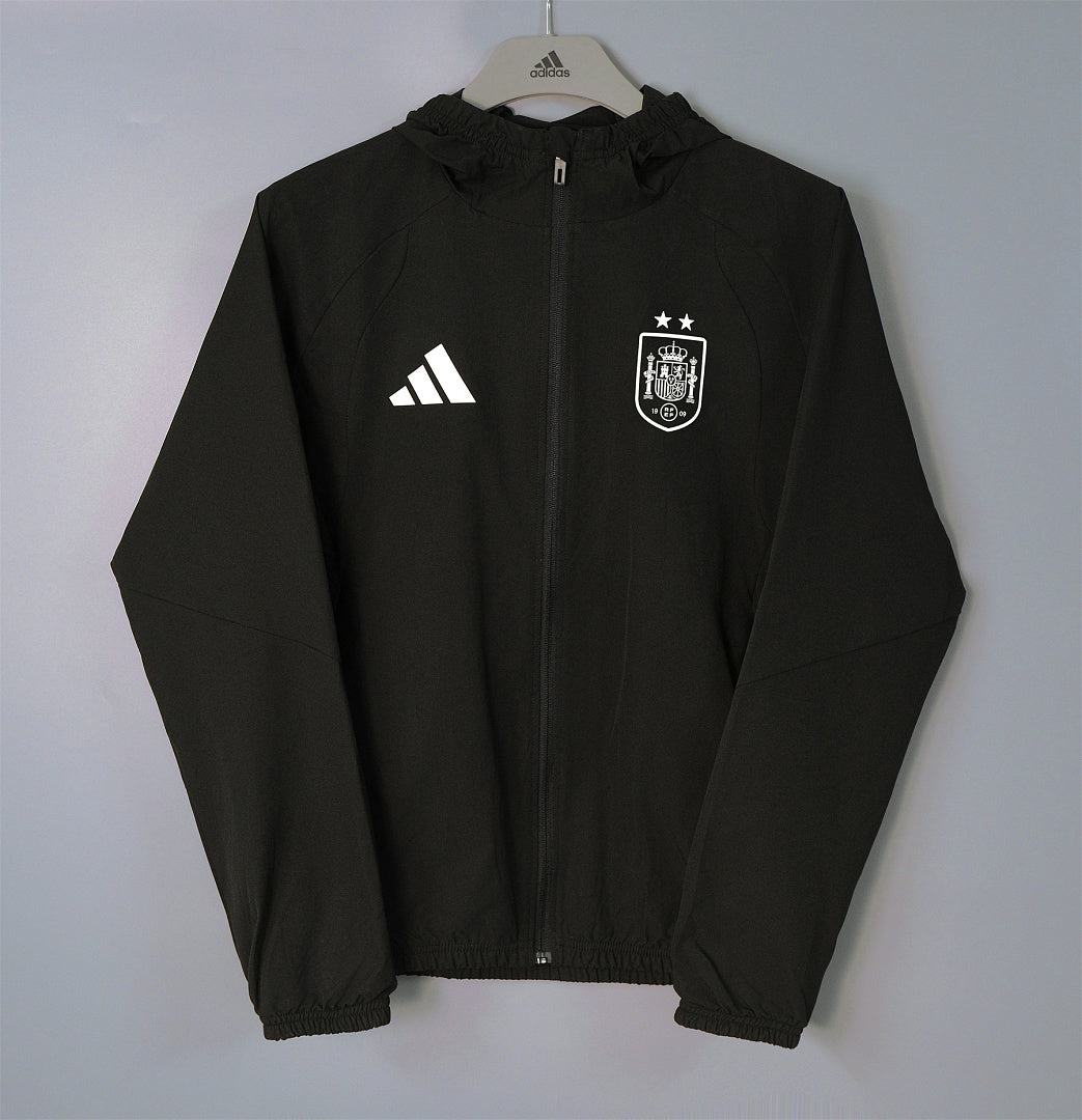 26/27 Spain Black Hooded Windbreaker
