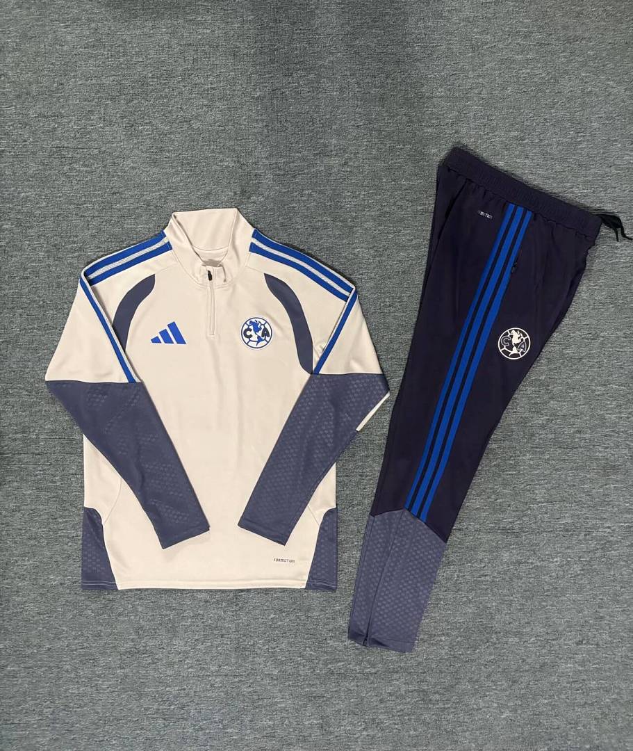 26/27 Club America Cream Tracksuit - Quarter Zip