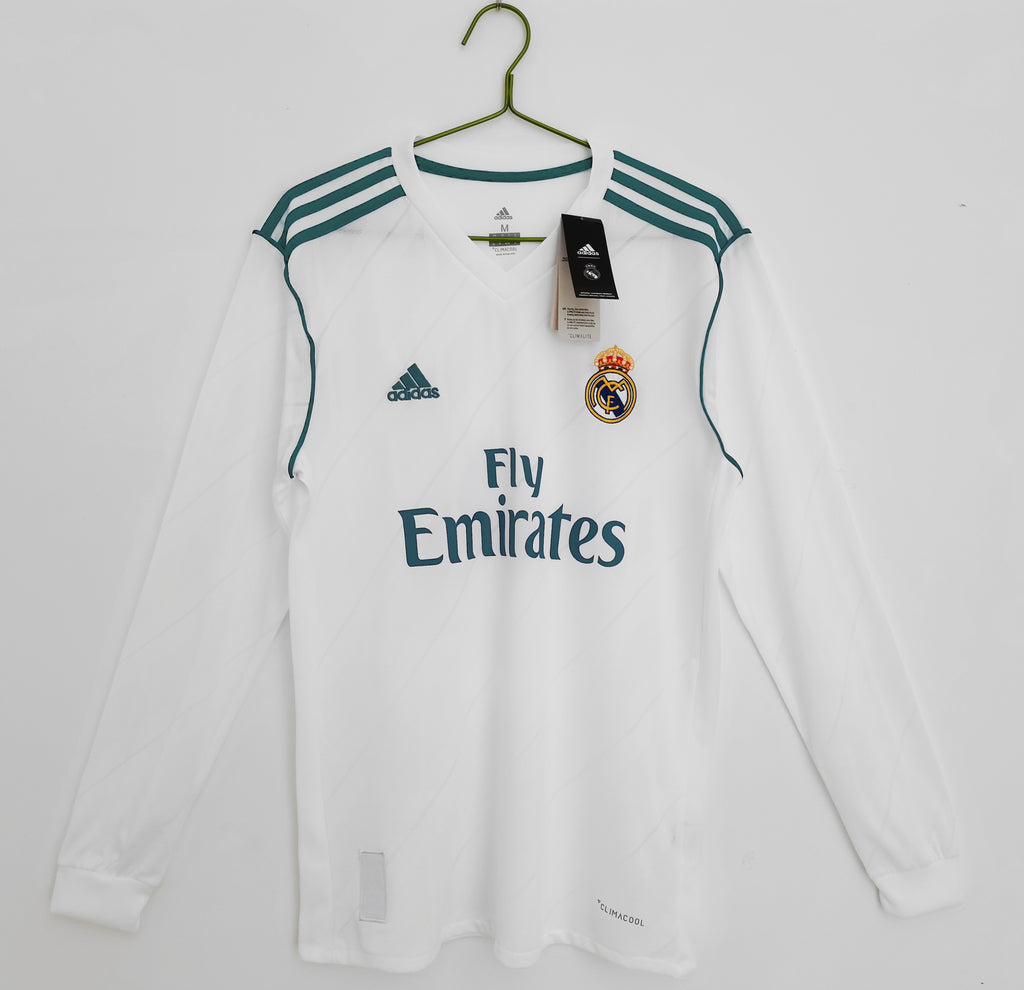 17/18 Real Madrid Long Sleeve Home Retro Jersey