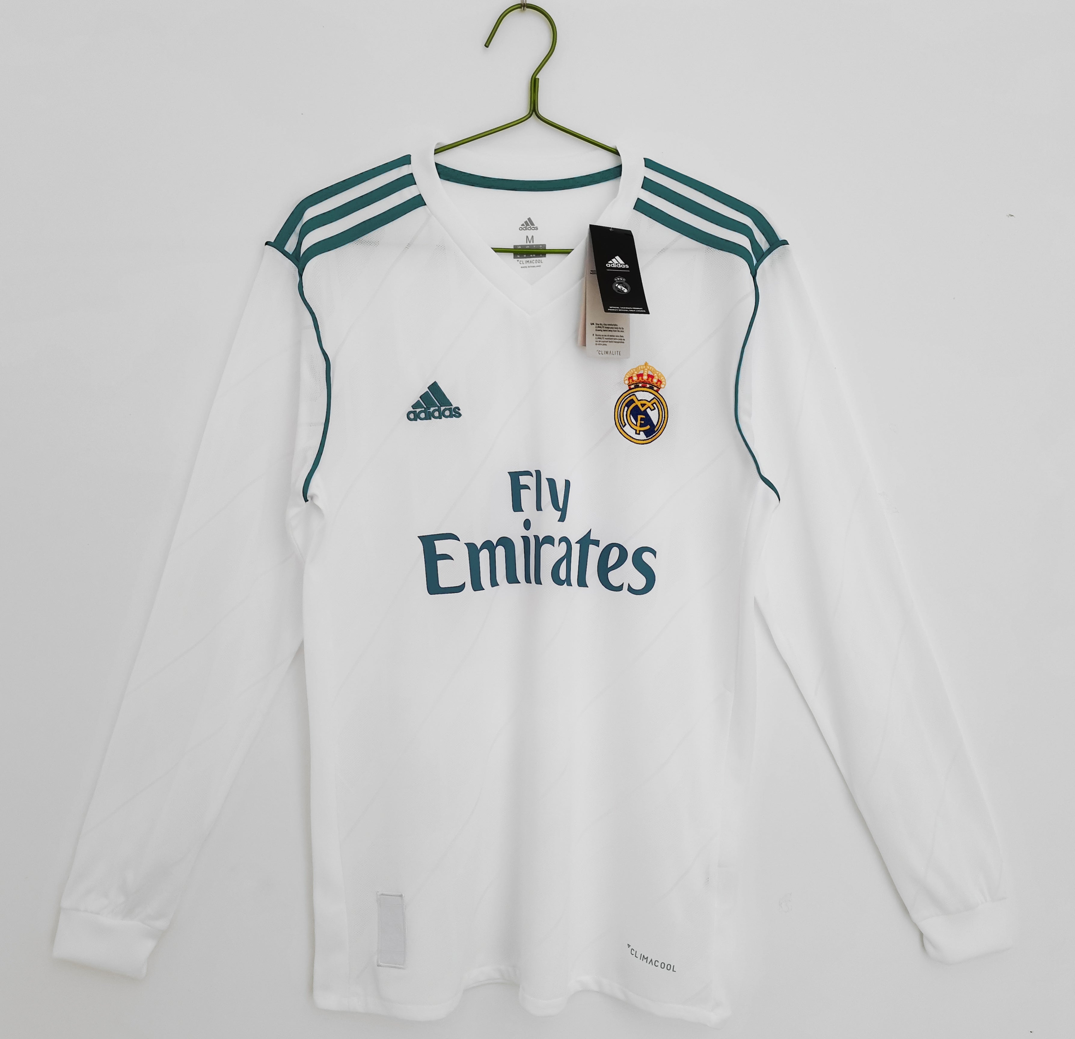 17/18 Real Madrid Long Sleeve Home Retro Jersey