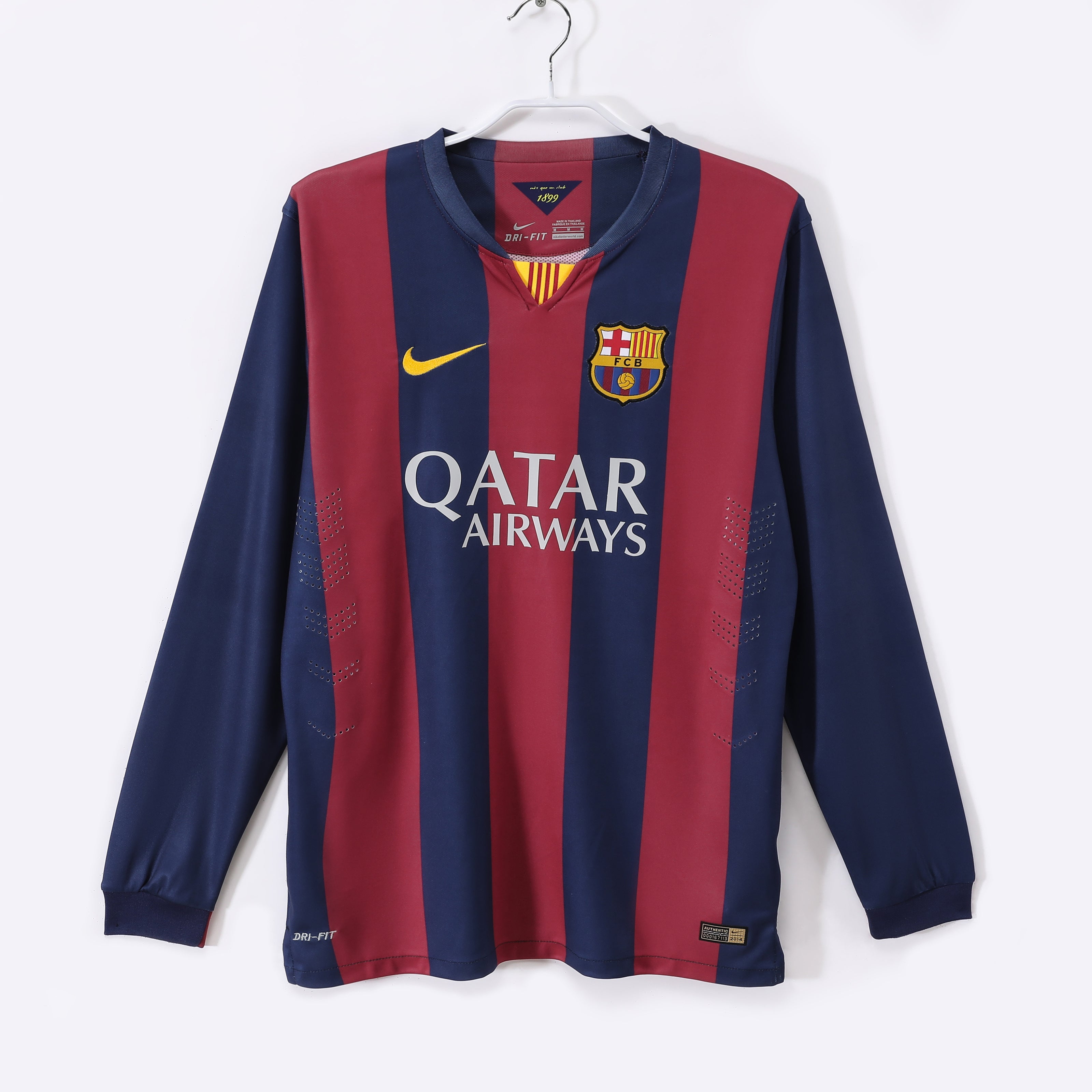 14/15 Barcelona Long Sleeve Home Retro Jersey