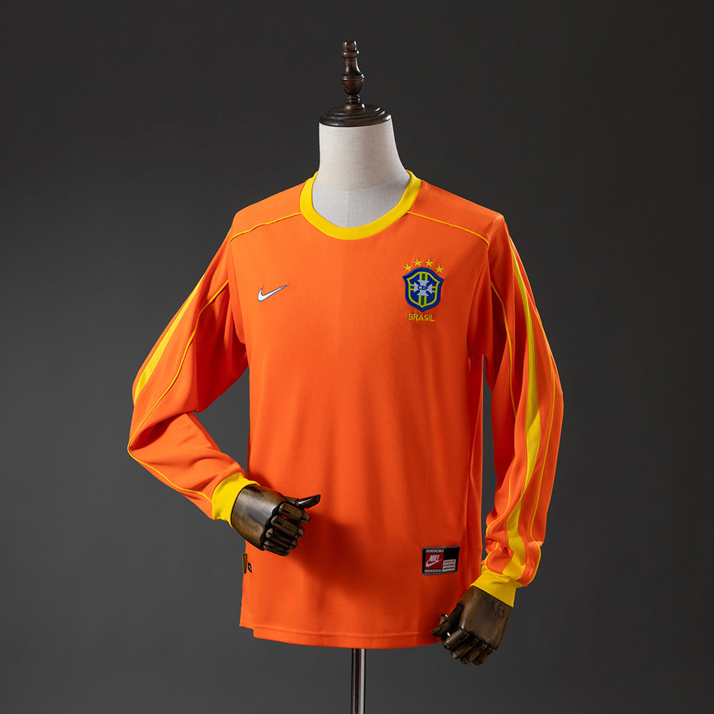 1998 Brazil Long Sleeve Retro Goalkeeper Jersey
