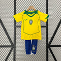 2004 Brazil Home Retro Kids Jersey
