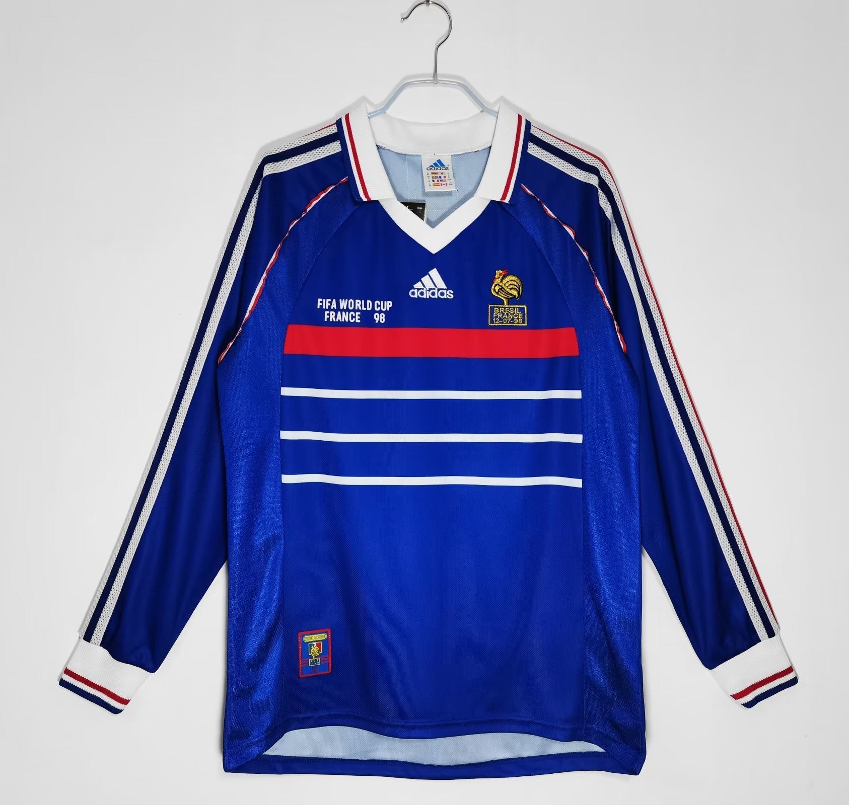 1998 France World Cup Long Sleeve Home Retro Jersey