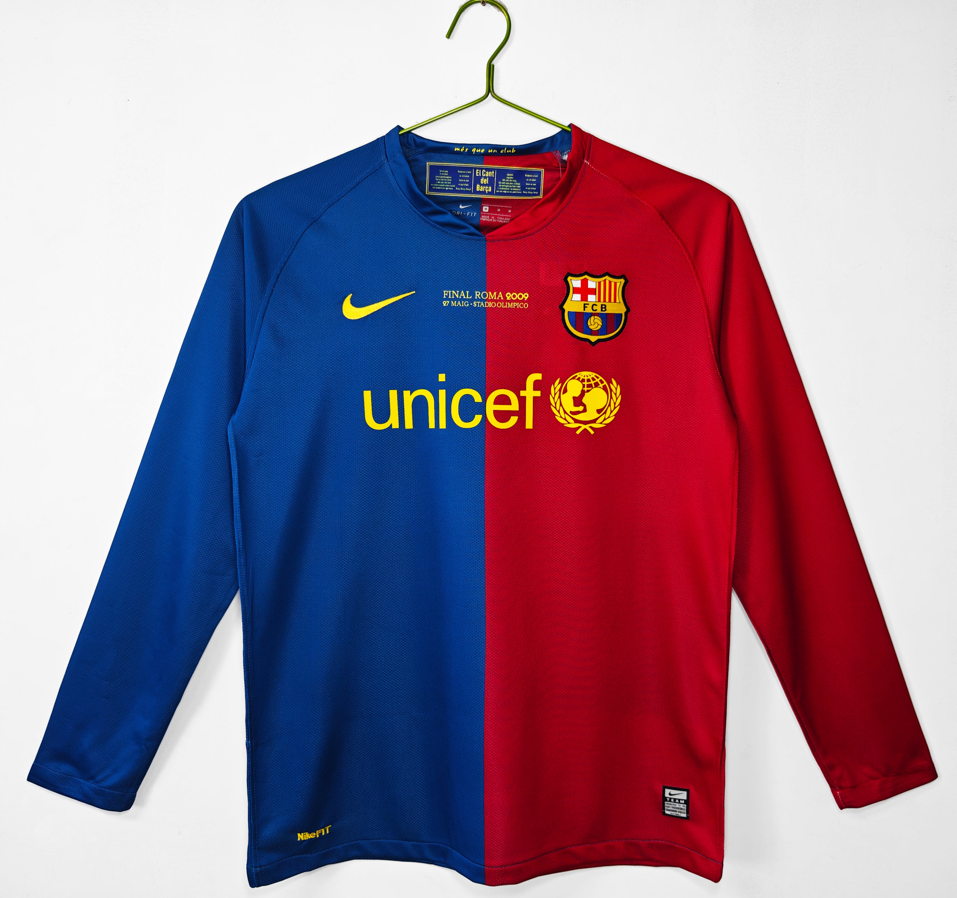 08/09 Barcelona Long Sleeve Home Retro Jersey