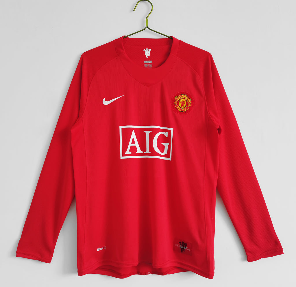 07/08 Manchester United Long Sleeve Home Retro Jersey