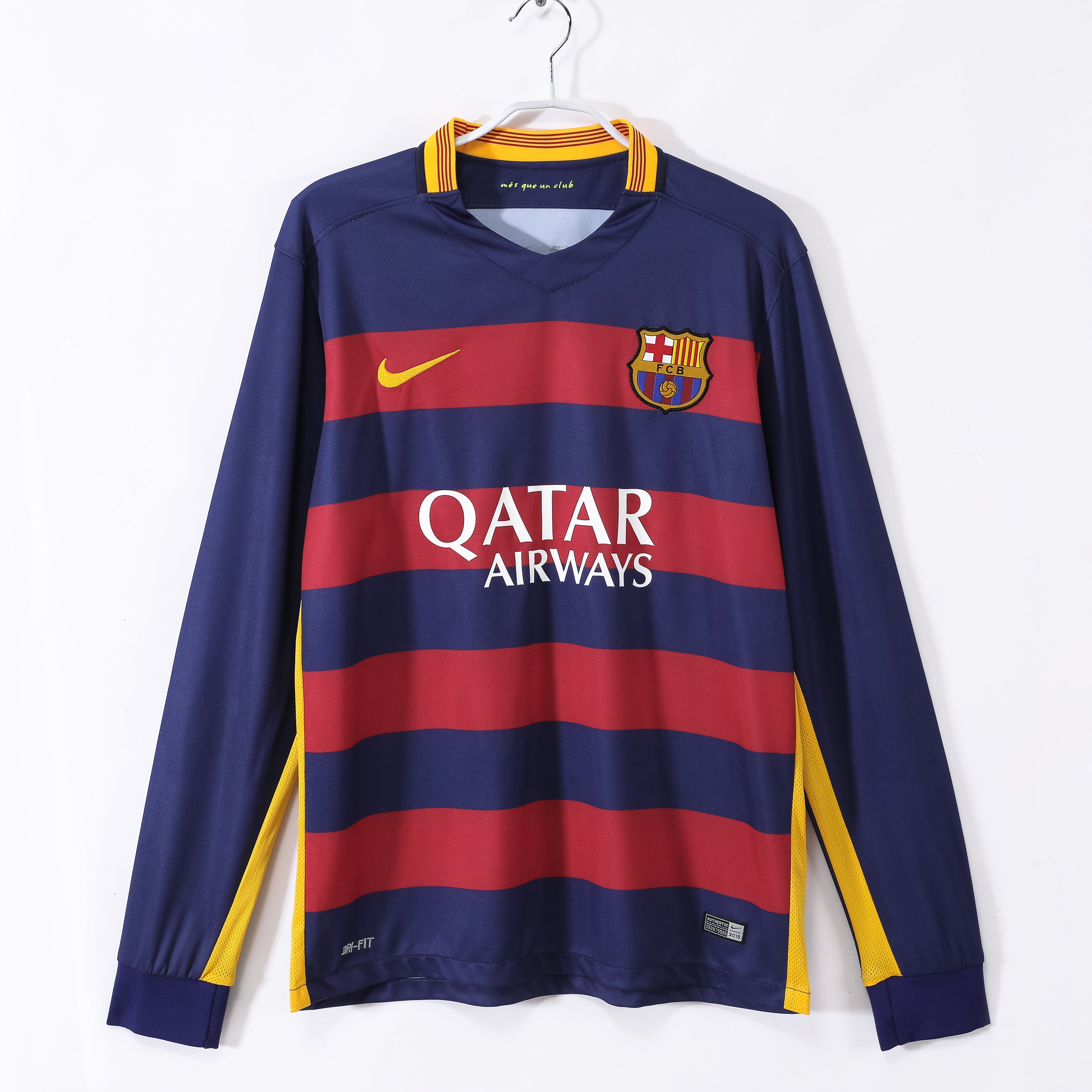 15/16 Barcelona Long Sleeve Home Retro Jersey