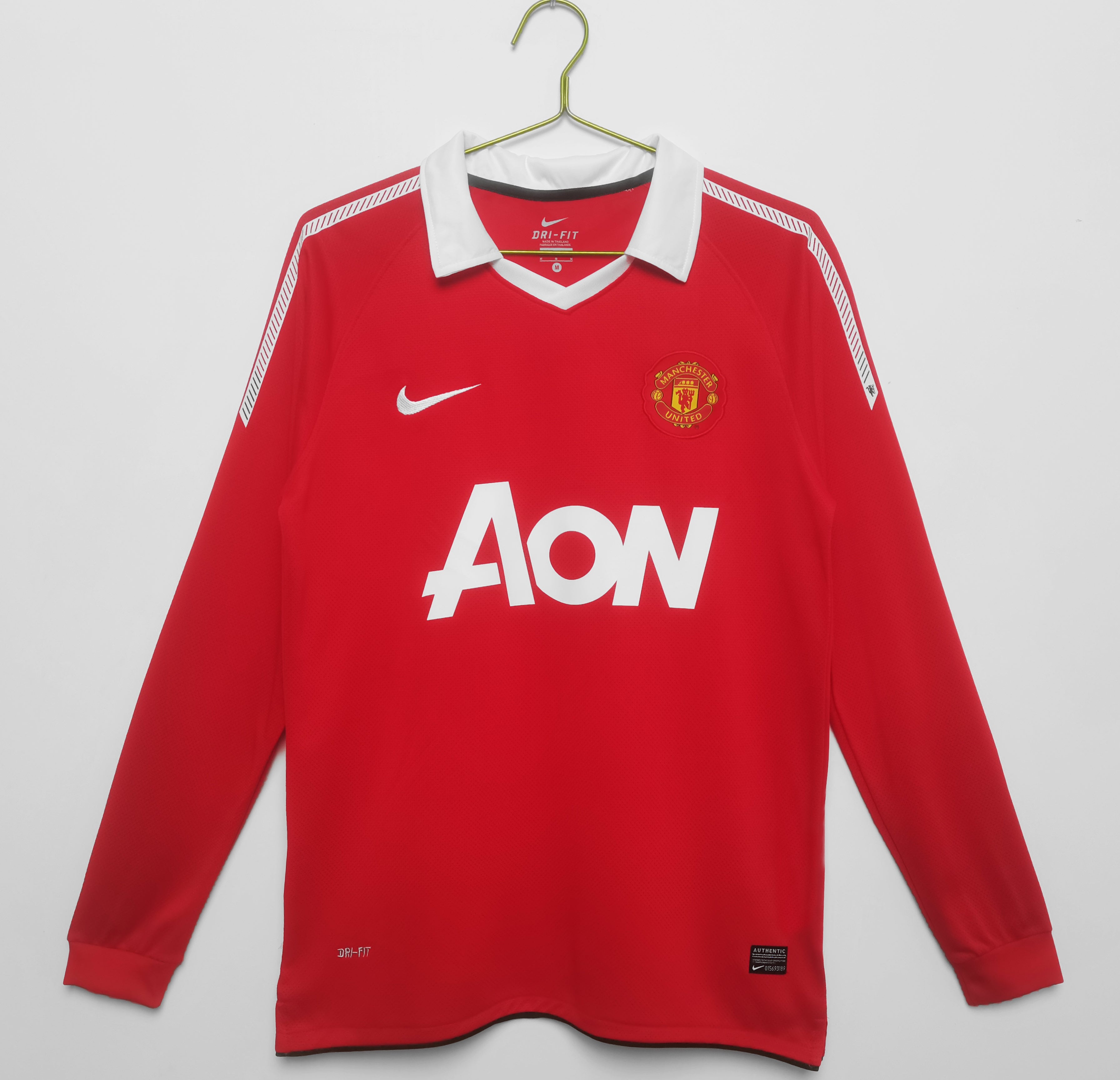 10/11 Manchester United Long Sleeve Home Retro Jersey