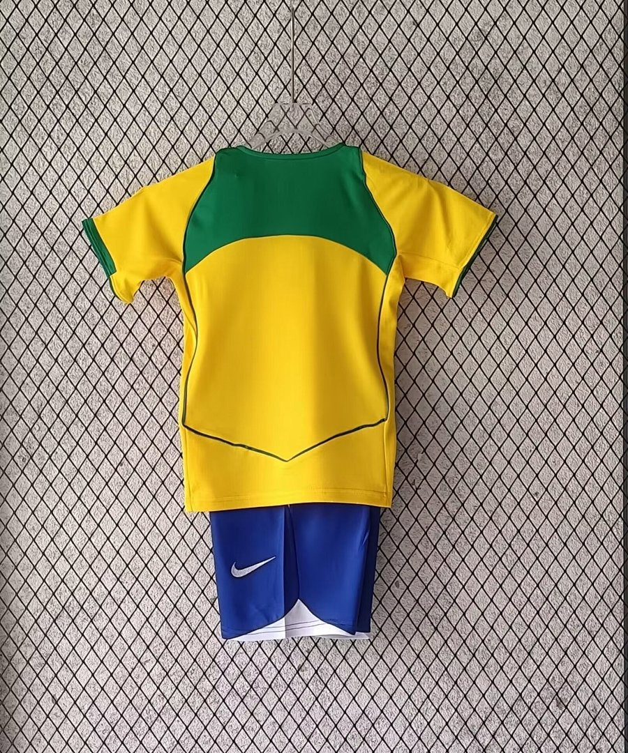 2004 Brazil Home Retro Kids Jersey