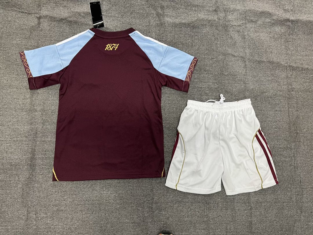 25/26 Aston Villa Home Kids Jersey