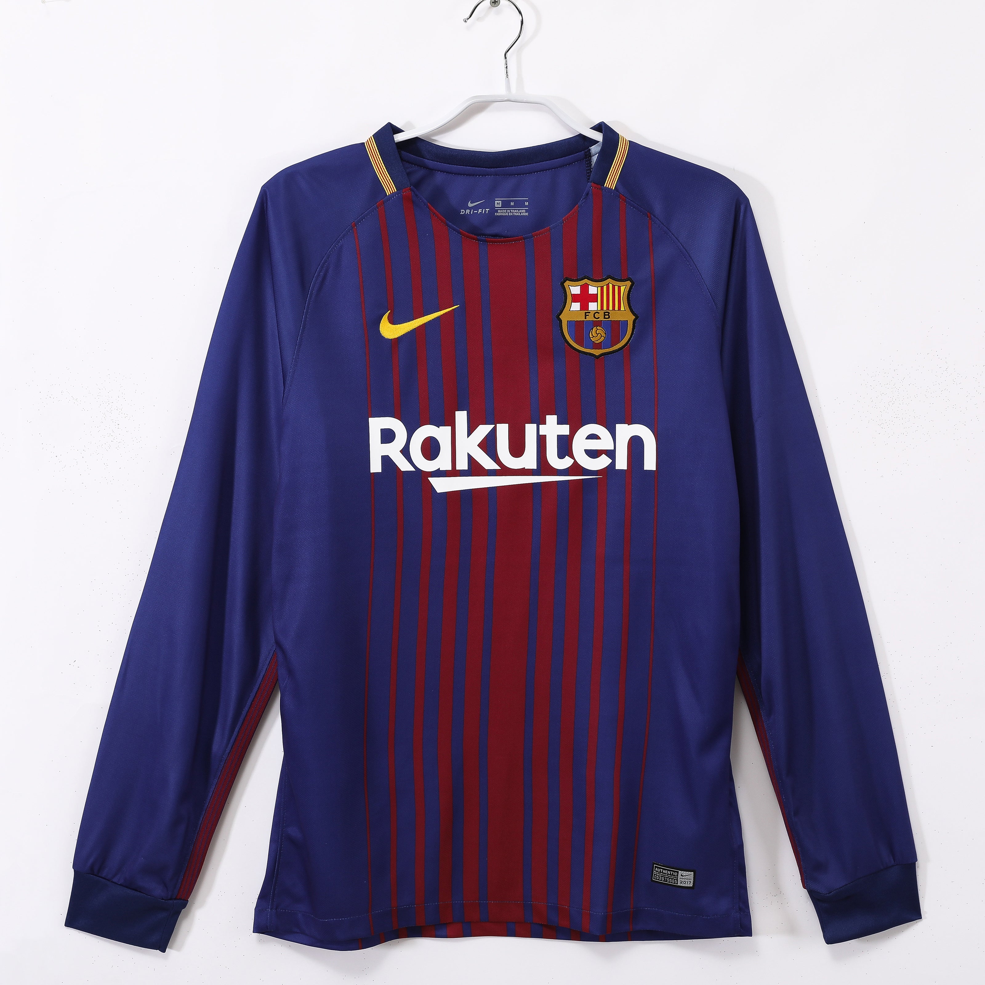 17/18 Barcelona Long Sleeve Home Retro Jersey
