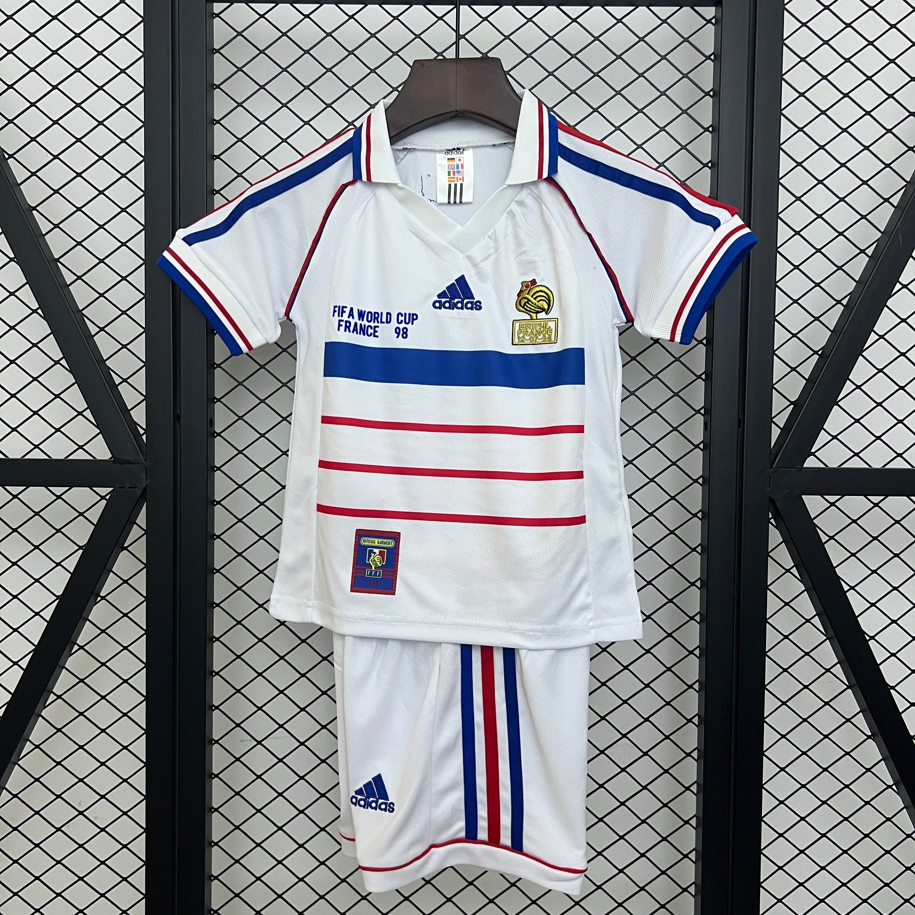 1998 France Away Retro Kids Jersey