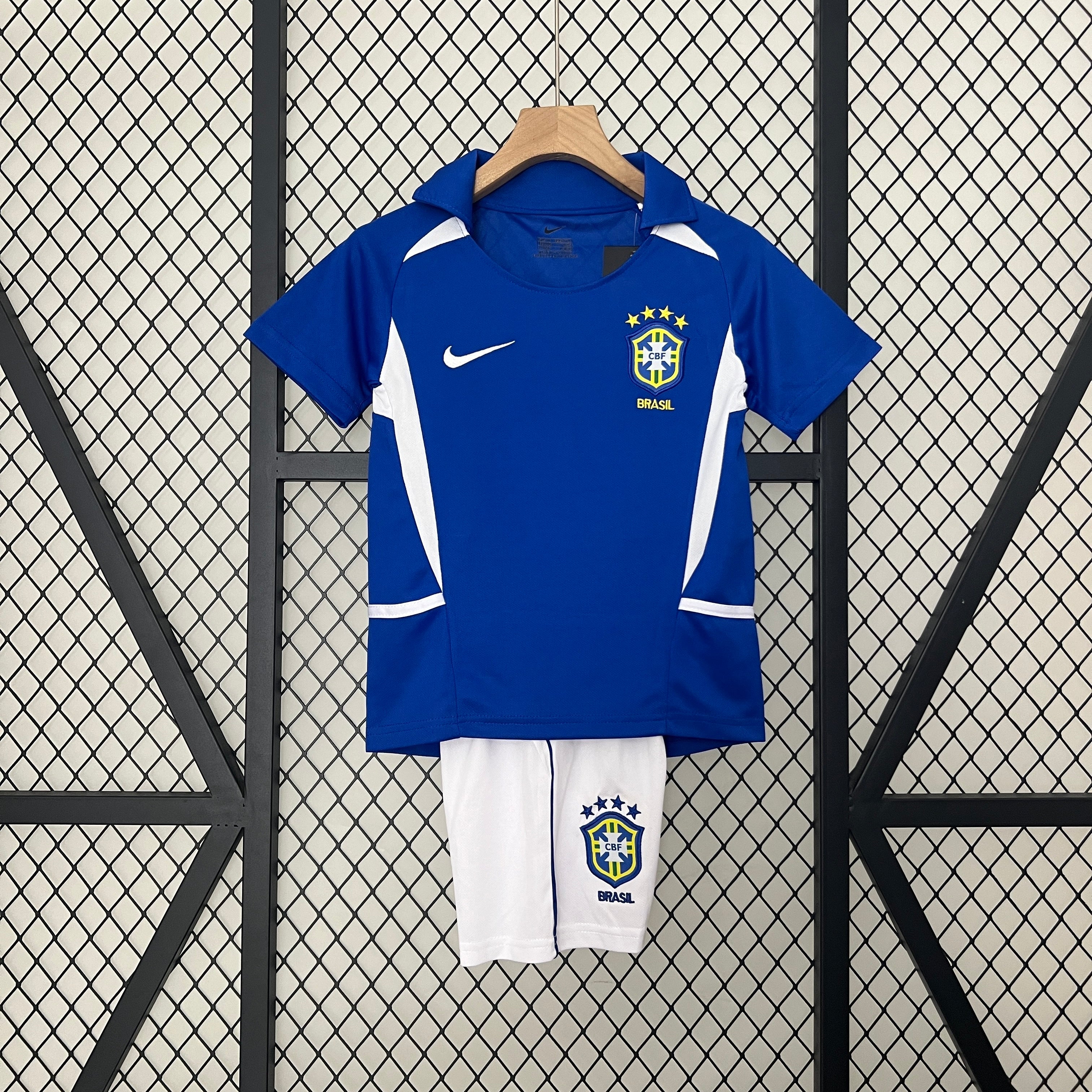 2002 Brazil Away Retro Kids Jersey