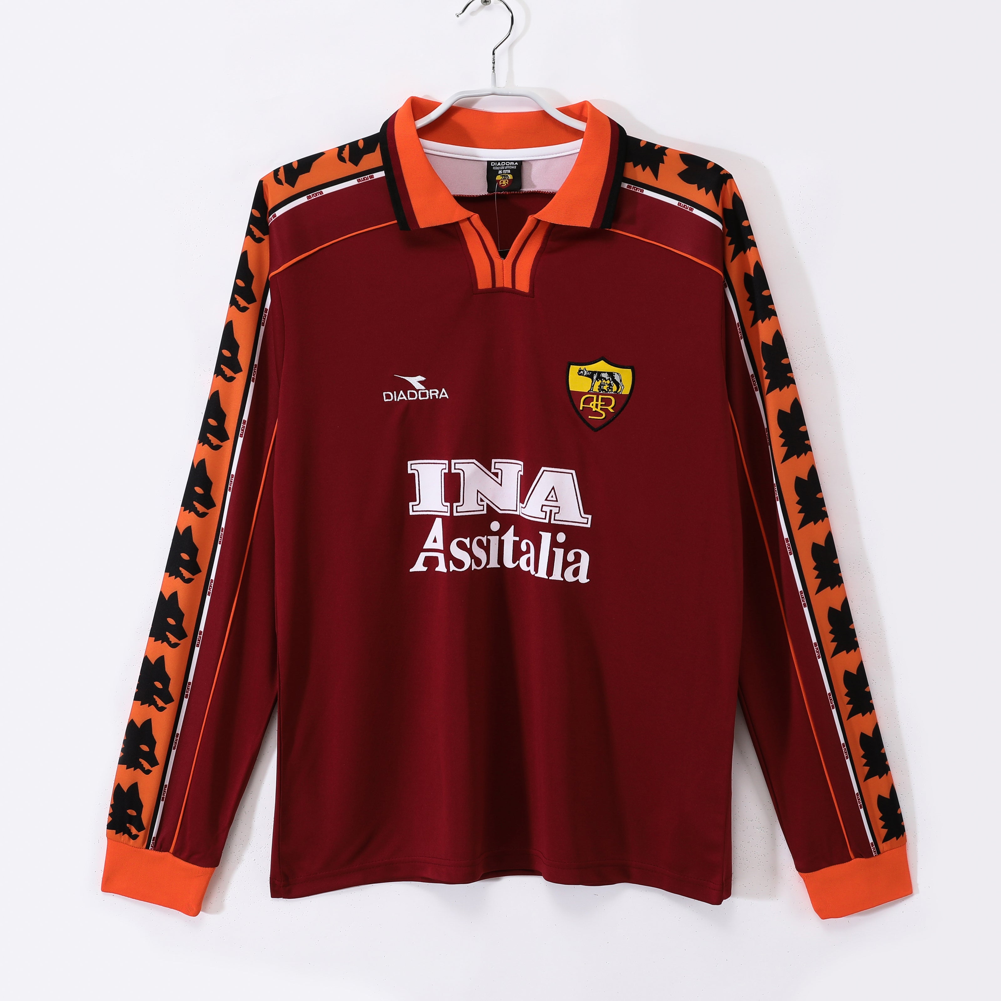 98/99 Roma Long Sleeve Home Retro Jersey