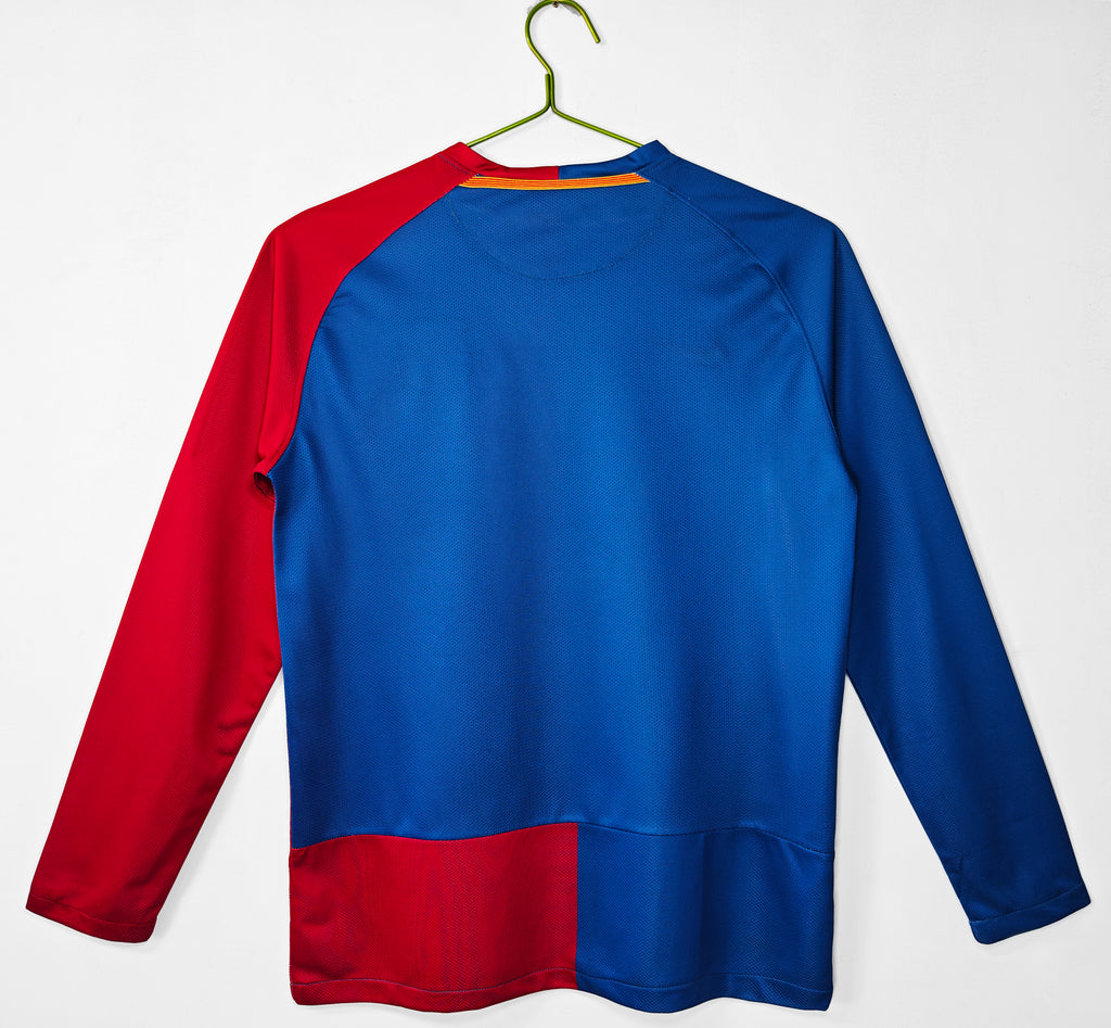 08/09 Barcelona Long Sleeve Home Retro Jersey